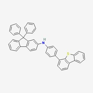 Chemical structure of N-(4-(DIbenzo[b,d]thiophen-4-yl)phenyl)-9,9-diphenyl-9H-fluoren-2-amine