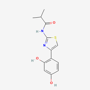 Chemical structure of N-(4-(2,4-Dihydroxyphenyl)thiazol-2-yl)isobutyramide