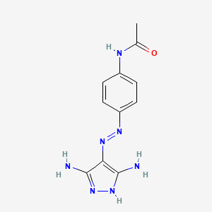 Chemical structure of N-(4-(2-(3,5-Diamino-4H-pyrazol-4-ylidene)hydrazinyl)phenyl)acetamide