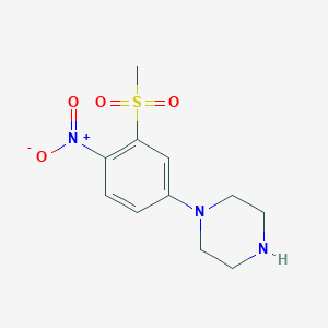 Chemical structure of N-(3-Methylsulphonyl-4-nitrophenyl)piperazine