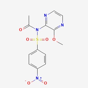 Chemical structure of N-(3-methoxypyrazin-2-yl)-n-((4-nitrophenyl)sulfonyl)acetamide