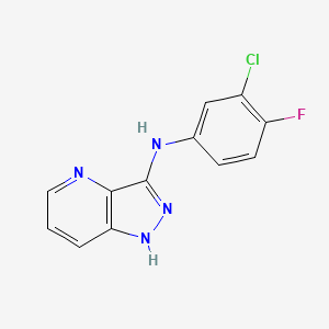 Chemical structure of N-(3-Chloro-4-fluorophenyl)-1H-pyrazolo[4,3-b]pyridin-3-amine