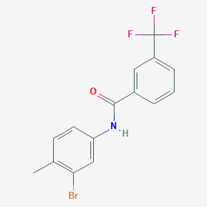 Chemical structure of N-(3-Bromo-4-methylphenyl)-3-(trifluoromethyl)benzamide