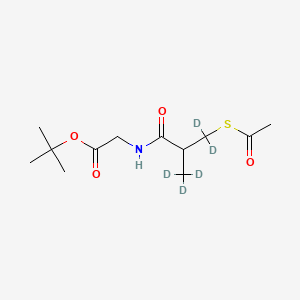 Chemical structure of N-(3-Acetylthio-2-methylpropanoyl)glycine tert-Butyl Ester-d5