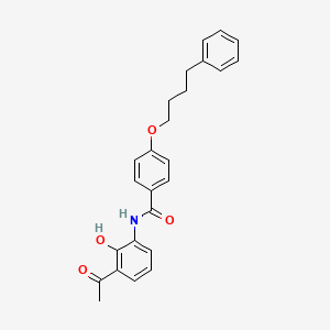 Chemical structure of N-(3-Acetyl-2-hydroxyphenyl)-4-(4-phenylbutoxy)benzamide