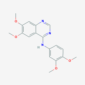 Chemical structure of N-(3,4-Dimethoxyphenyl)-6,7-dimethoxyquinazolin-4-amine