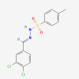 Chemical structure of N'-(3,4-dichlorobenzylidene)-4-methylbenzenesulfonohydrazide