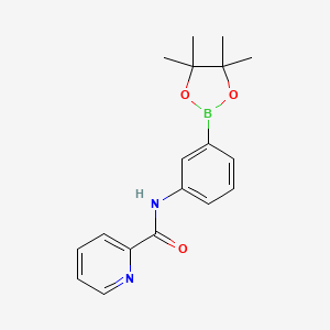 Chemical structure of N-(3-(4,4,5,5-tetramethyl-1,3,2-dioxaborolan-2-yl)phenyl)picolinamide