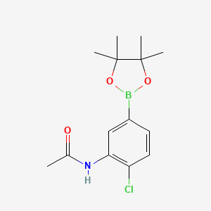 Chemical structure of N-(2-Chloro-5-(4,4,5,5-tetramethyl-1,3,2-dioxaborolan-2-yl)phenyl)acetamide