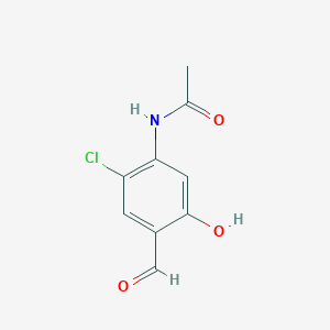 Chemical structure of N-(2-Chloro-4-formyl-5-hydroxyphenyl)acetamide