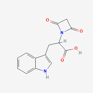 Chemical structure of N-(2-Carboxyacetyl)-D-tryptophan
