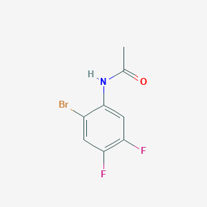 Chemical structure of N-(2-Bromo-4,5-difluorophenyl)acetamide
