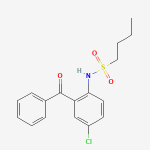 Chemical structure of N-(2-Benzoyl-4-chlorophenyl)butane-1-sulfonamide