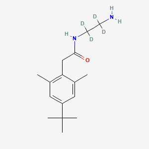 Chemical structure of N-(2-Aminoethyl)-4-(1,1-dimethylethyl)-2,6-dimethylbenzeneacetamide-d4