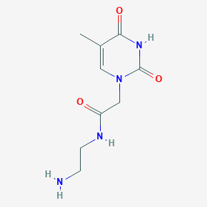 Chemical structure of N-(2-Aminoethyl)-2-(5-methyl-2,4-dioxo-3,4-dihydropyrimidin-1(2H)-yl)acetamide