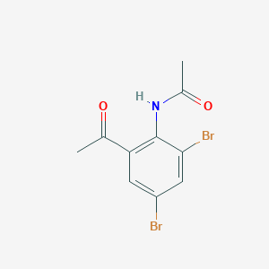 Chemical structure of N-(2-Acetyl-4,6-dibromophenyl)acetamide