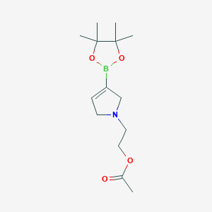 Chemical structure of N-(2-Acetoxyethyl)-2,5-dihydro-1H-pyrrole-3-boronic acid pinacol ester