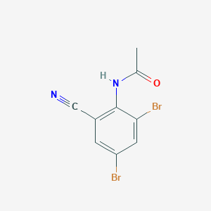 Chemical structure of N-(2,4-dibromo-6-cyanophenyl)acetamide