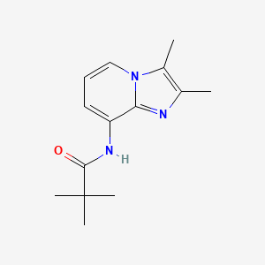 Chemical structure of N-(2,3-dimethylimidazo[1,2-a]pyridin-8-yl)pivalamide