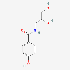 Chemical structure of N-(2,3-dihydroxypropyl)-4-hydroxybenzamide