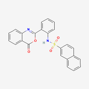 Chemical structure of Oxobenzoxazinyl naphthalene sulfoanilide
