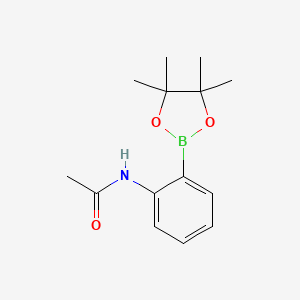 Chemical structure of N-(2-(4,4,5,5-Tetramethyl-1,3,2-dioxaborolan-2-yl)phenyl)acetamide