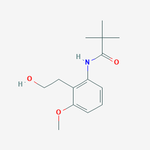 Chemical structure of N-(2-(2-Hydroxyethyl)-3-methoxyphenyl)pivalamide