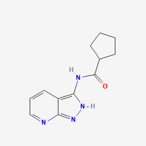 Chemical structure of N-(1H-Pyrazolo[3,4-b]pyridin-3-yl)cyclopentanecarboxamide