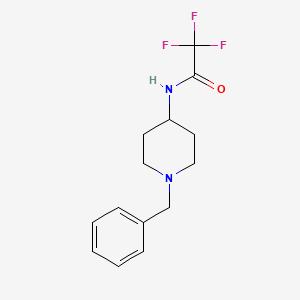 Chemical structure of N-(1-benzylpiperidin-4-yl)-2,2,2-trifluoroacetamide