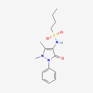 Chemical structure of N-(1,5-Dimethyl-3-oxo-2-phenyl-2,3-dihydro-4-pyrazolyl)butane-1-sulfonamide