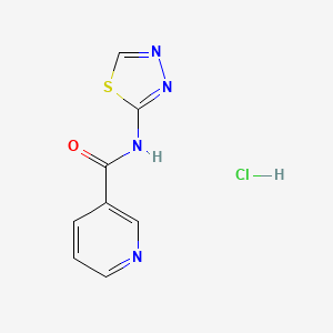 Chemical structure of N-(1,3,4-Thiadiazol-2-yl)nicotinamide hydrochloride