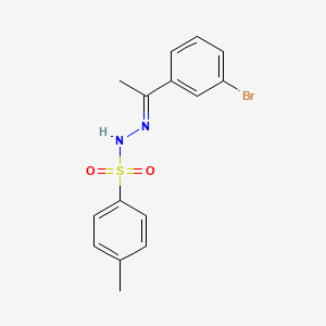 Chemical structure of N'-(1-(3-bromophenyl)ethylidene)-4-methylbenzenesulfonohydrazide