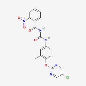 Chemical structure of N-((4-((5-chloropyrimidin-2-yl)oxy)-3-methylphenyl)carbamoyl)-2-nitrobenzamide