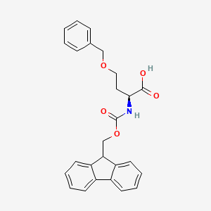 Chemical structure of N-(((9H-Fluoren-9-yl)methoxy)carbonyl)-O-benzyl-L-homoserine