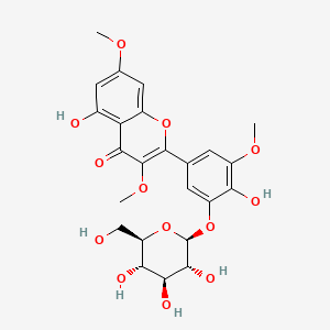 Chemical structure of Myricetin 3,7,3'-trimethyl ether 5'-O-glucoside