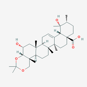 Chemical structure of Myrianthic acid 3,23-acetonide