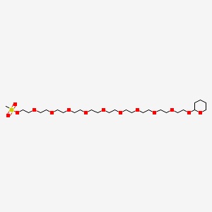 Chemical structure of MS-PEG10-THP