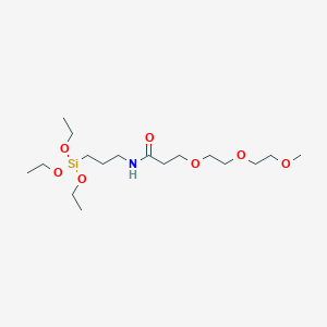Chemical structure of m-PEG3-triethoxysilane