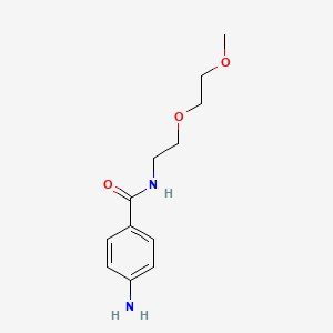 Chemical structure of m-PEG2-amido-Ph-NH2