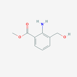 Chemical structure of methyl2-amino-3-(hydroxymethyl)benzoate
