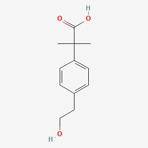 Chemical structure of 2-(4-(2-Hydroxyethyl)phenyl)-2-methylpropanoic acid