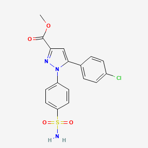 Chemical structure of Methyl-1-[4-(Aminosulfonyl)Phenyl]-5-(4-Chlorophenyl)-1H-Pyrazole-3-Carboxylate