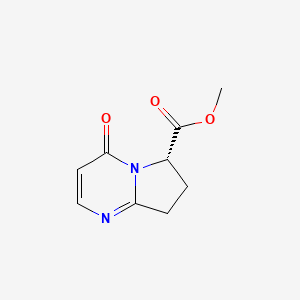 Chemical structure of Methyl(S)-4-oxo-4,6,7,8-tetrahydropyrrolo[1,2-a]pyrimidine-6-carboxylate
