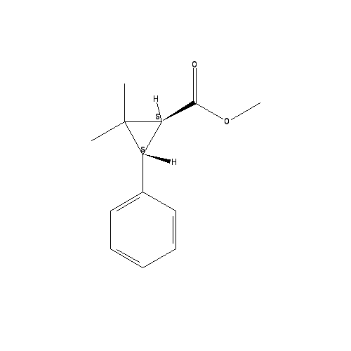 Chemical structure of methyl trans-2,2-dimethyl-3-phenylcyclopropane-1-carboxylate