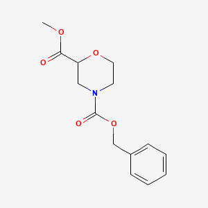 Chemical structure of Methyl N-Cbz-morpholine-2-carboxylate