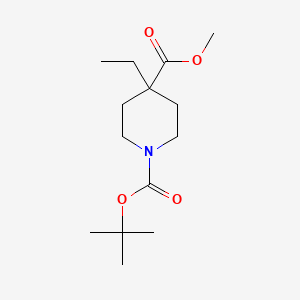 Chemical structure of Methyl n-boc-4-ethylpiperidine-4-carboxylate