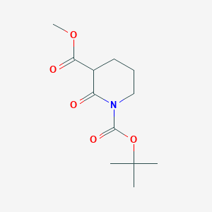 Chemical structure of Methyl N-Boc-2-oxopiperidine-3-carboxylate