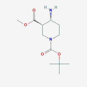 Chemical structure of Methyl cis-1-Boc-4-aminopiperidine-3-carboxylate