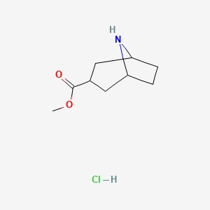 Chemical structure of Methyl 8-azabicyclo[3.2.1]octane-3-carboxylate hydrochloride