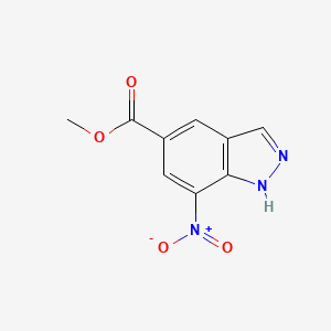 Chemical structure of Methyl 7-nitro-1H-indazole-5-carboxylate